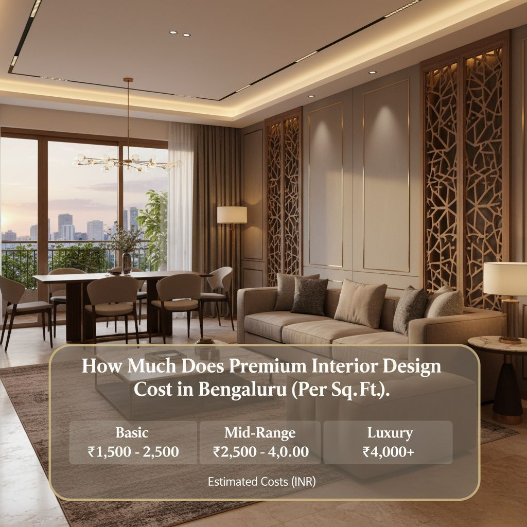 “How Much Does Premium Interior Design Cost in Bengaluru (Per Sq. Ft.)?”