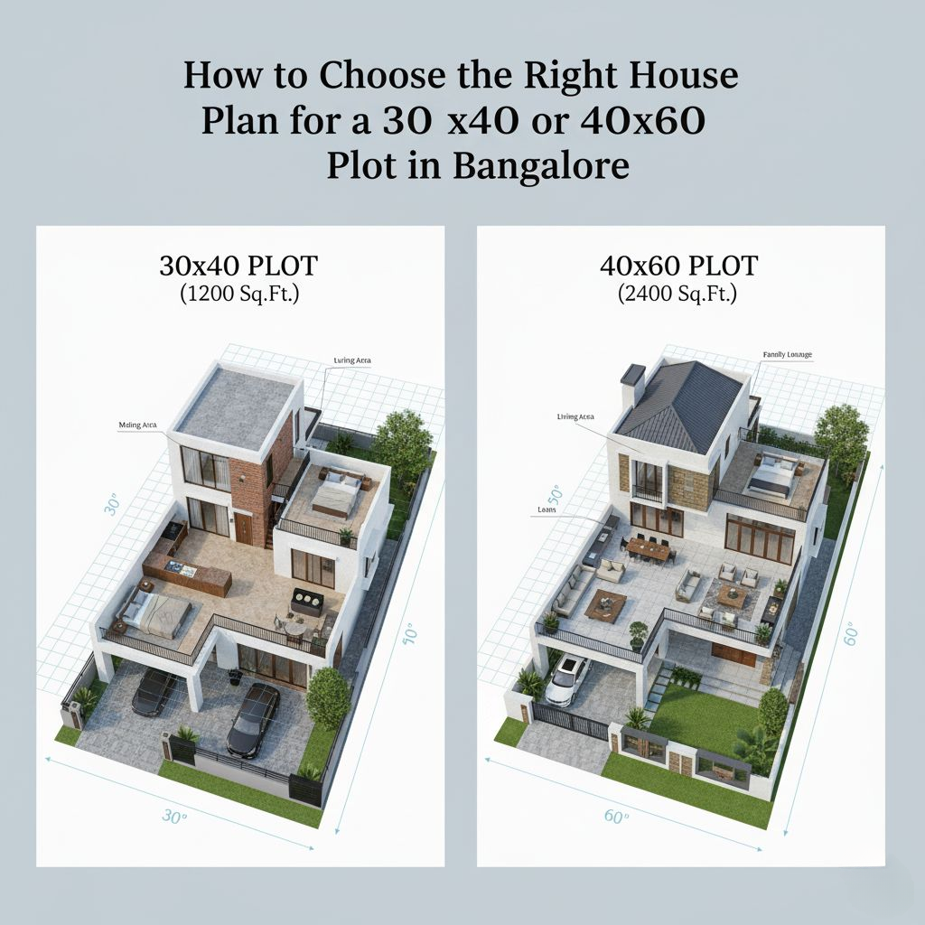 How to Choose the Right House Plan for a 30x40 or 40x60 Plot in Bangalore